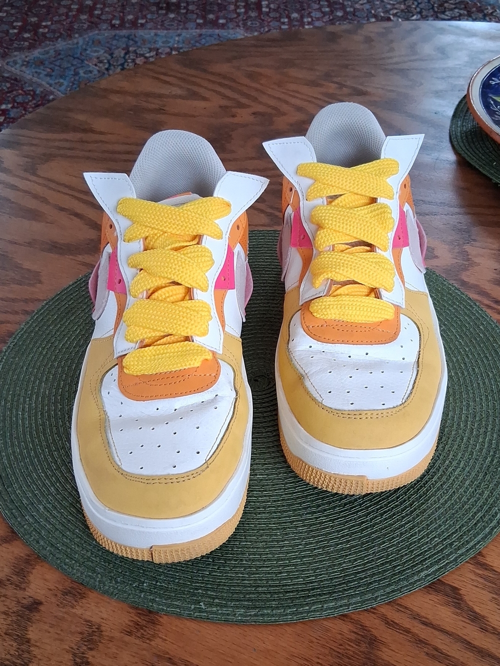 Nike Air Force 1 Fontanka Vibrant Yellow Orange Pink Sneakers Women's Size 12 - Picture 2 of 12